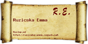 Ruzicska Emma névjegykártya